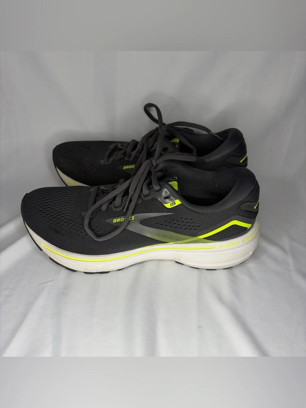 Brooks Black Running Sneakers with Neon Green Accents